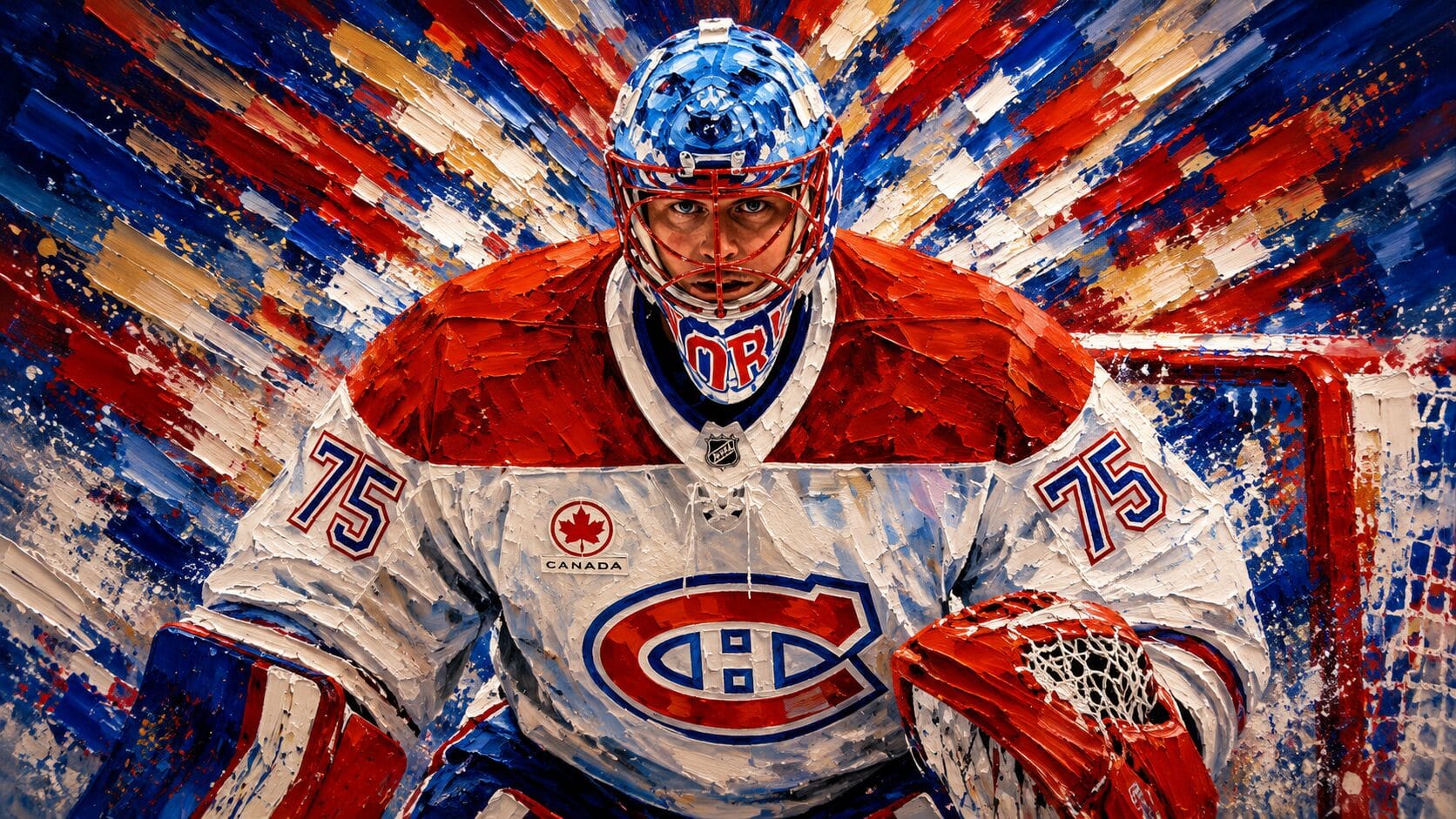 Œuvre à la spatule — gardien de hockey