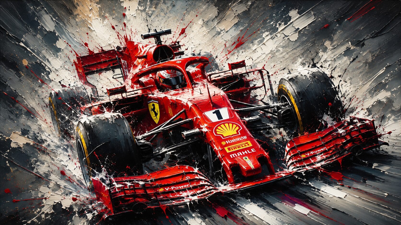 Œuvre à la spatule — Formule 1 Ferrari