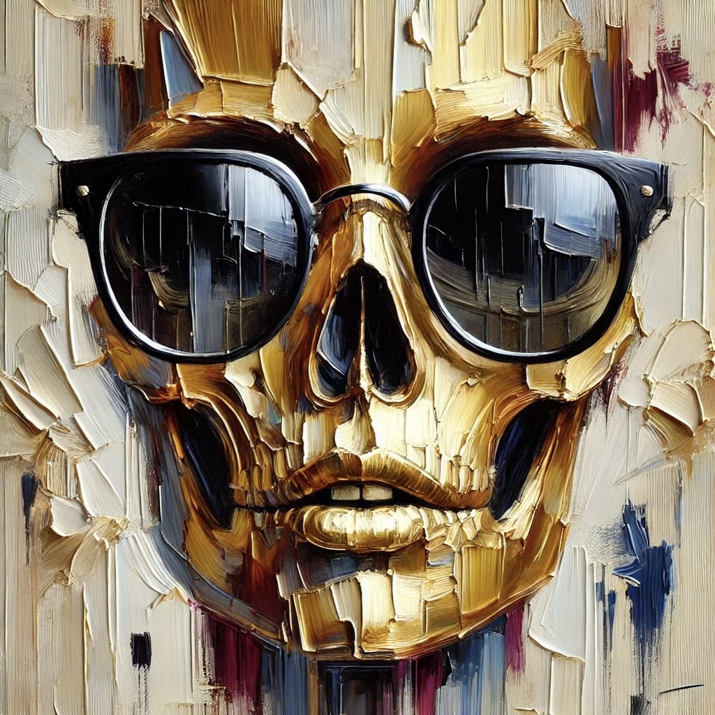 crâne avec lunettes